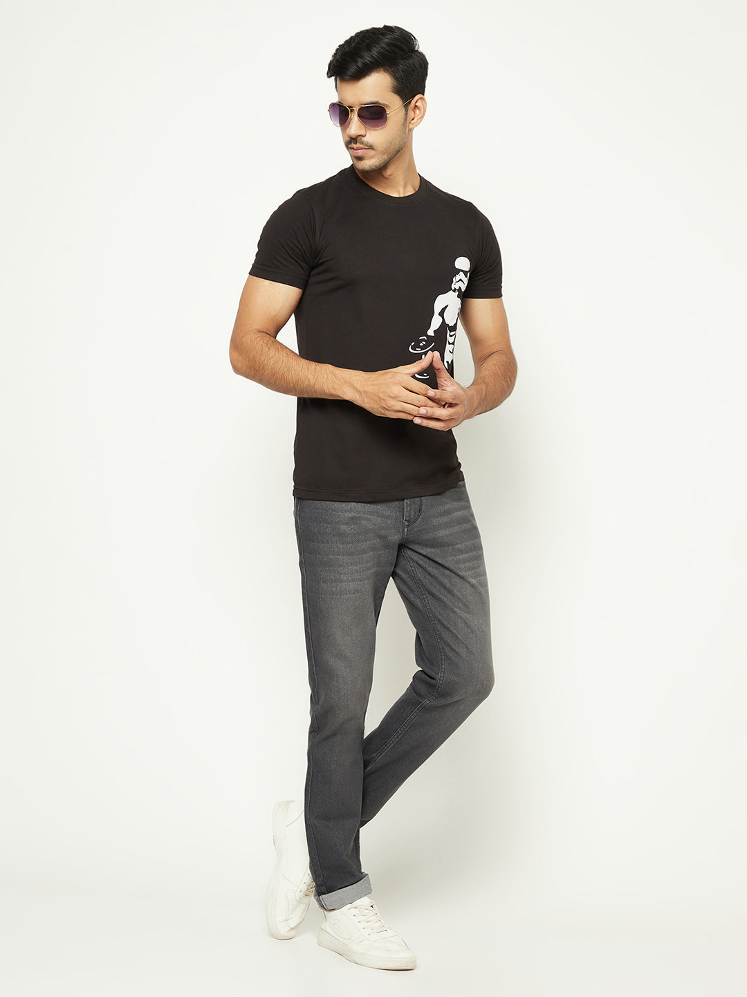 Sophisticated Grey Denim Jeans-Men Jeans-Crimsoune Club