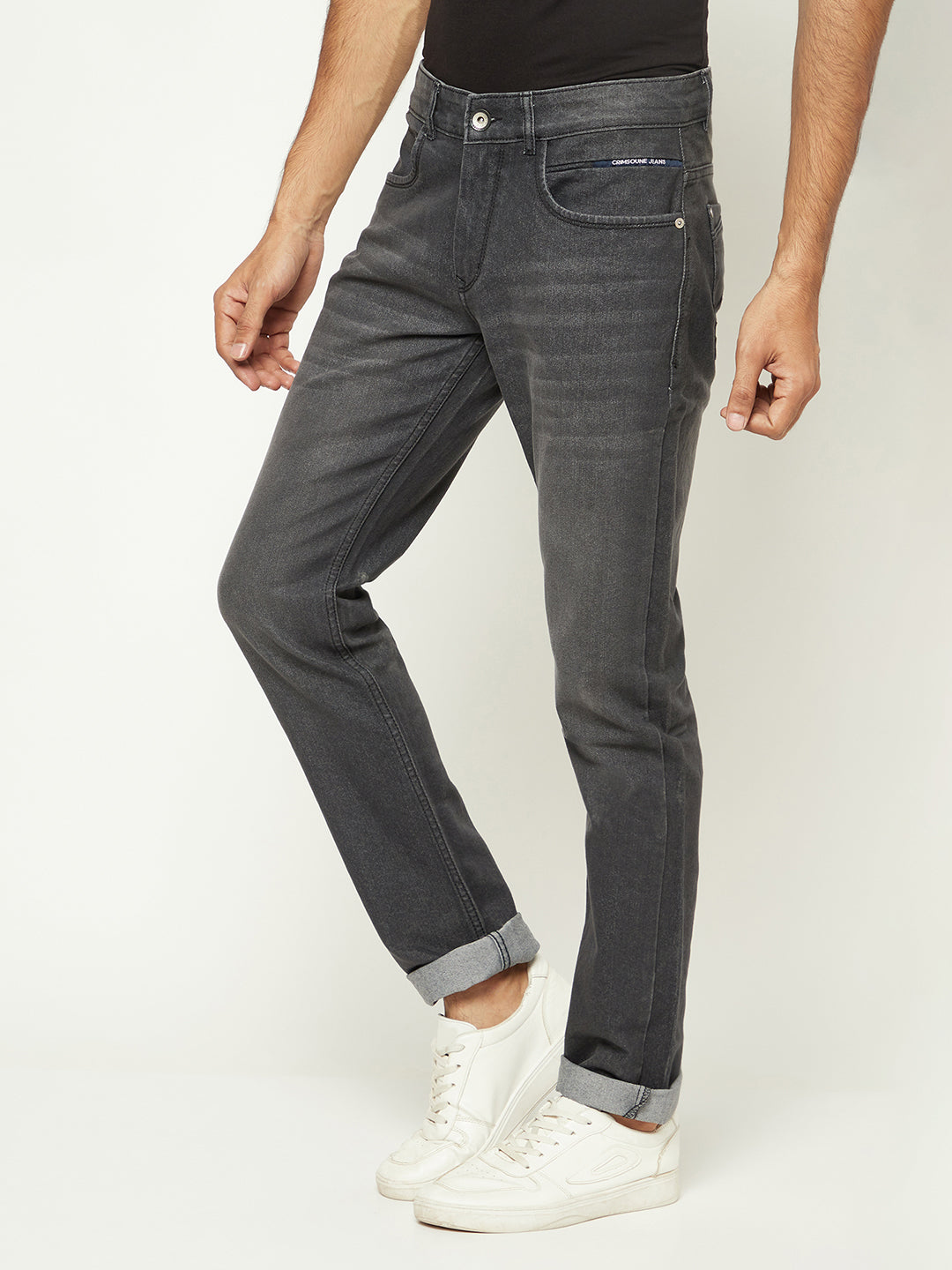 Sophisticated Grey Denim Jeans-Men Jeans-Crimsoune Club