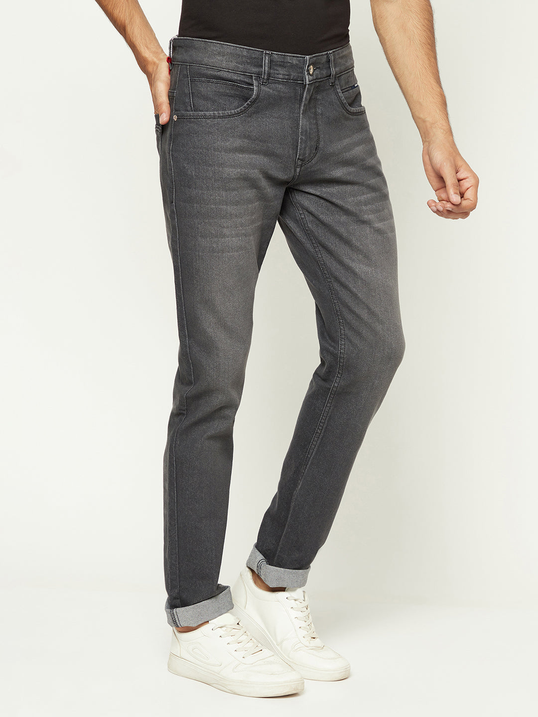 Sophisticated Grey Denim Jeans-Men Jeans-Crimsoune Club