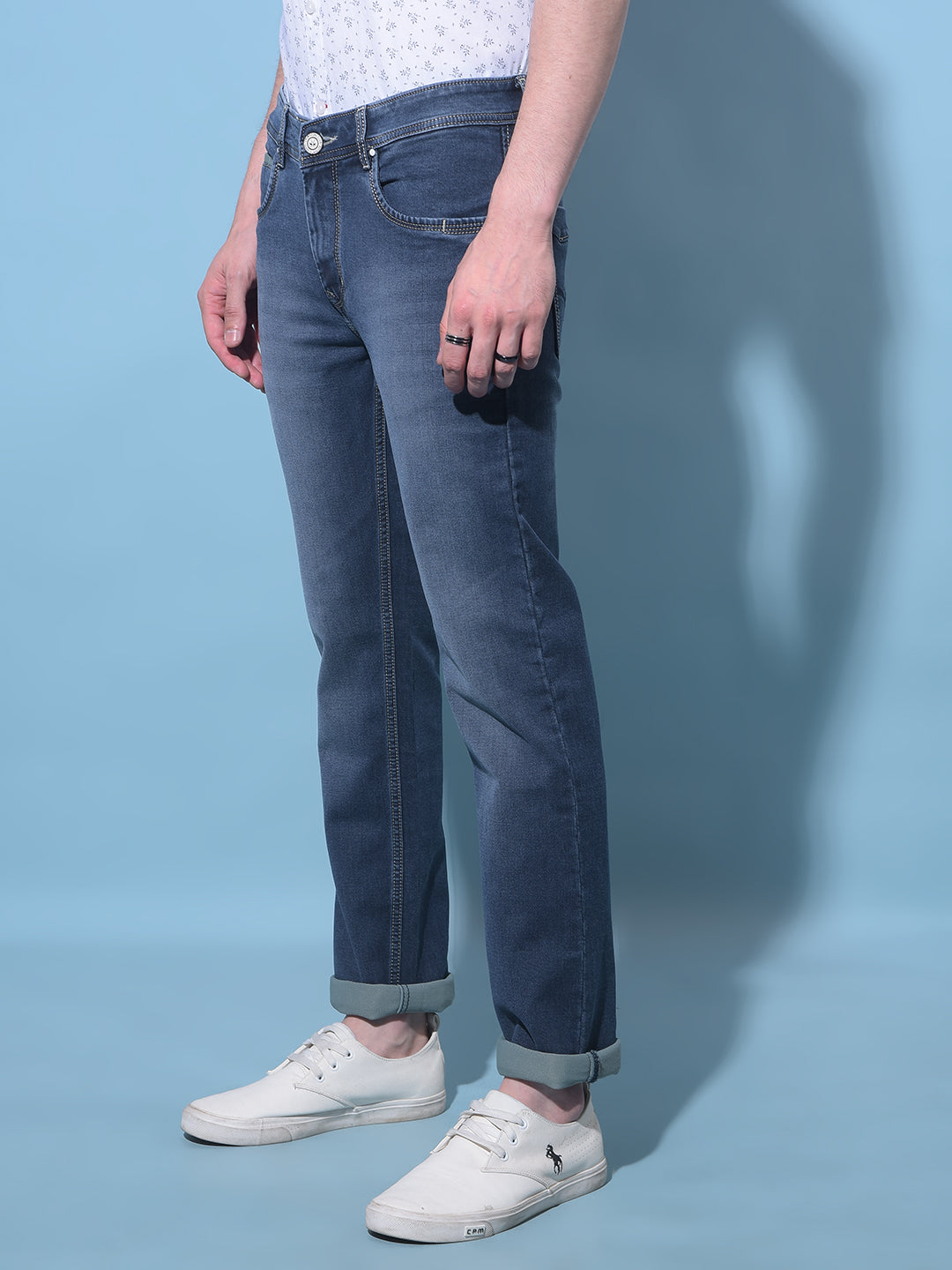 Heavy Wash Blue Jeans-Men Jeans-Crimsoune Club