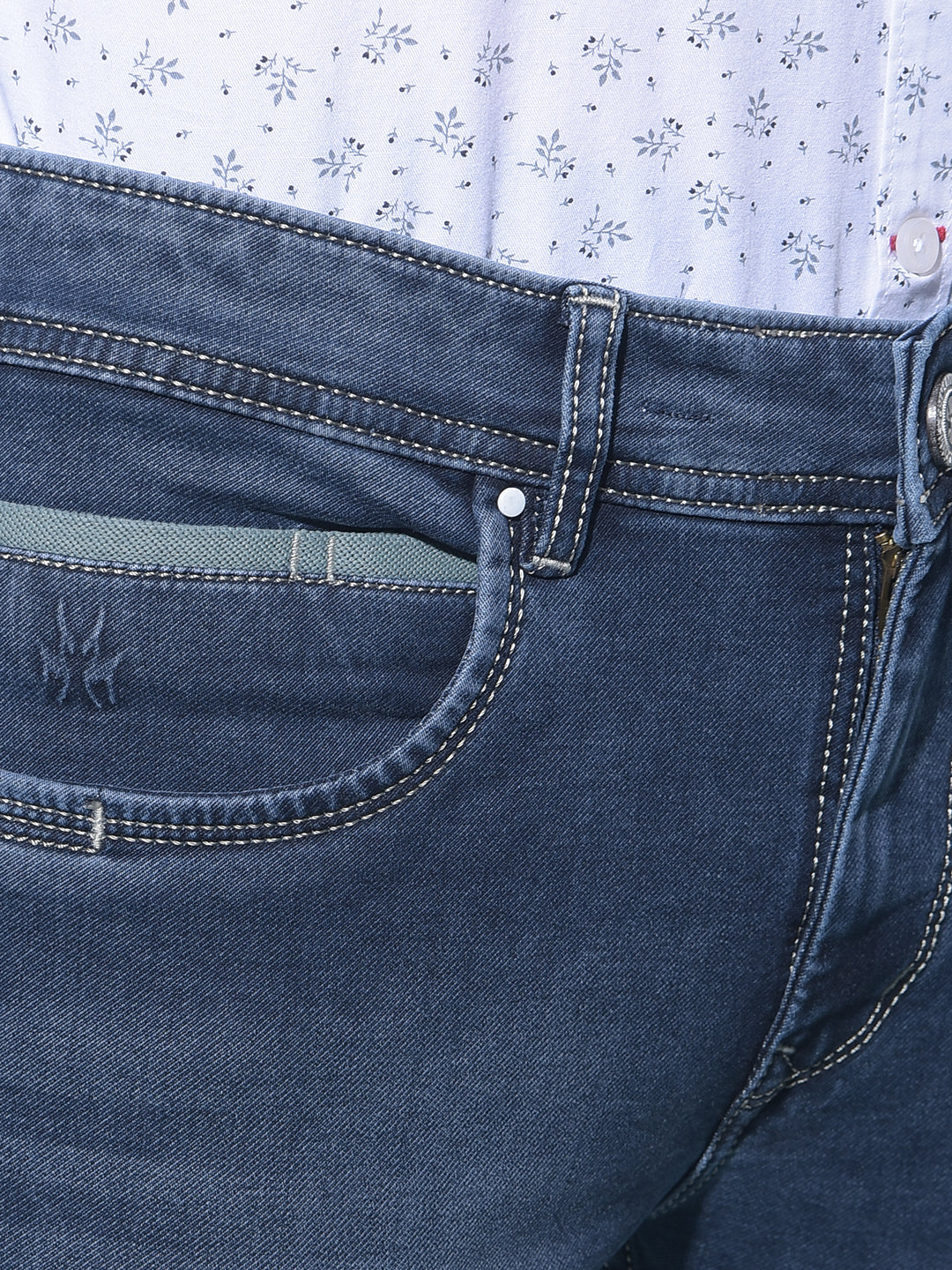 Heavy Wash Blue Jeans-Men Jeans-Crimsoune Club