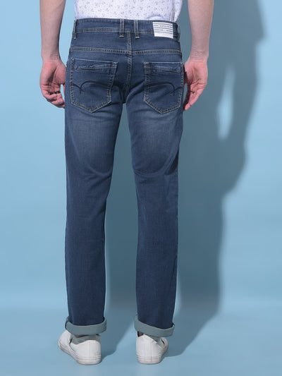 Heavy Wash Blue Jeans-Men Jeans-Crimsoune Club