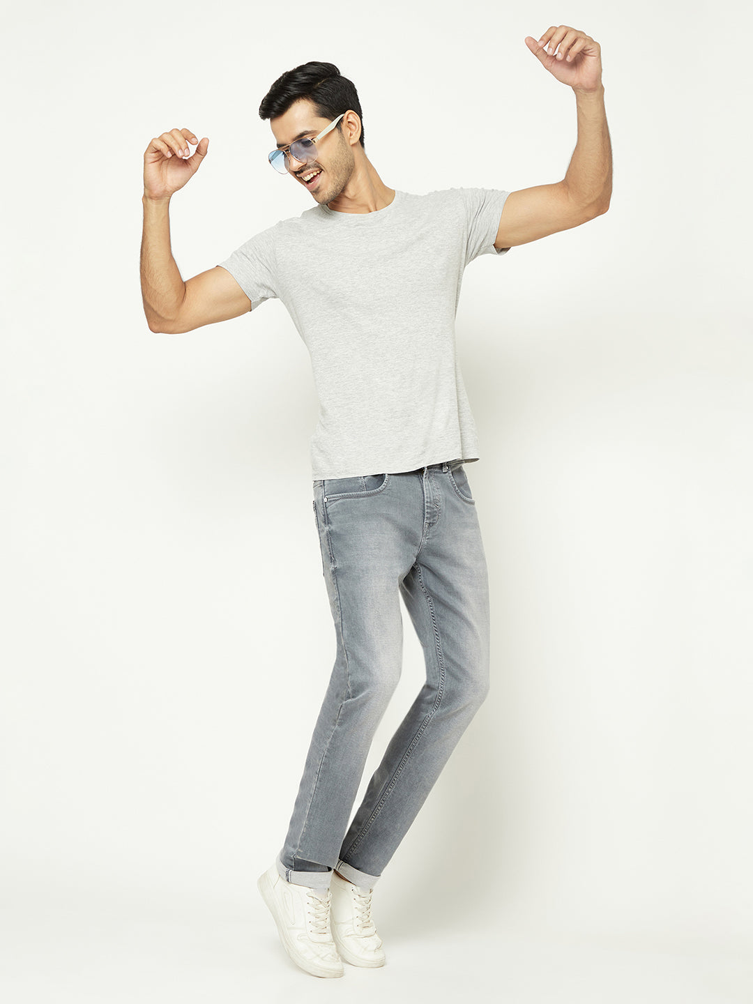 Sophisticated Grey Denim Jeans-Men Jeans-Crimsoune Club