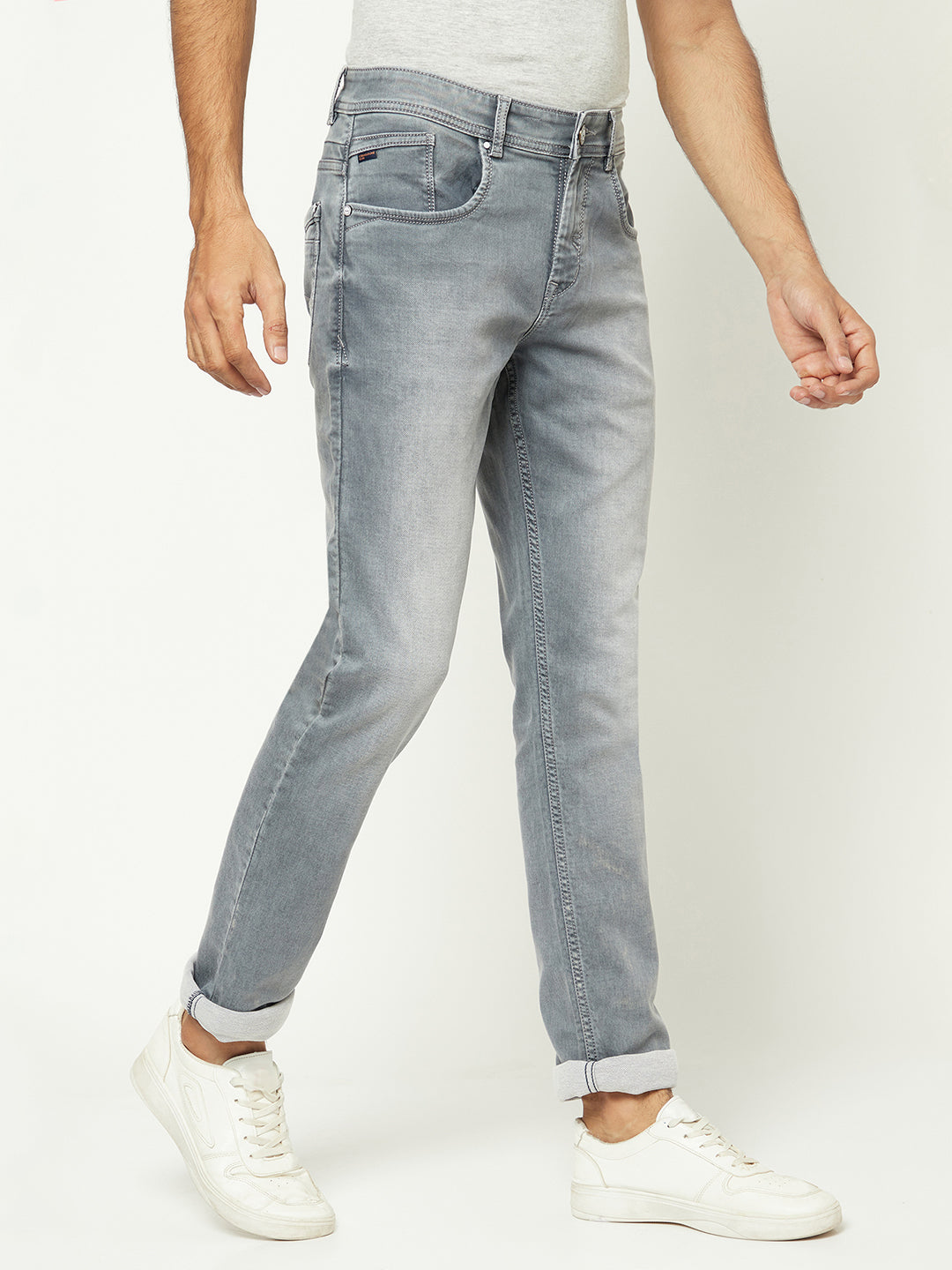 Sophisticated Grey Denim Jeans-Men Jeans-Crimsoune Club
