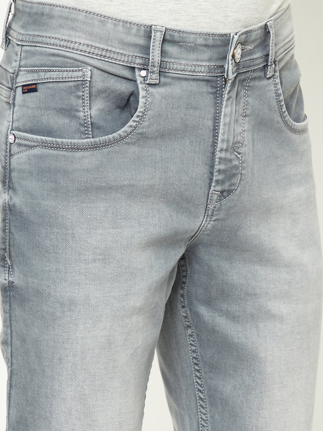 Sophisticated Grey Denim Jeans-Men Jeans-Crimsoune Club
