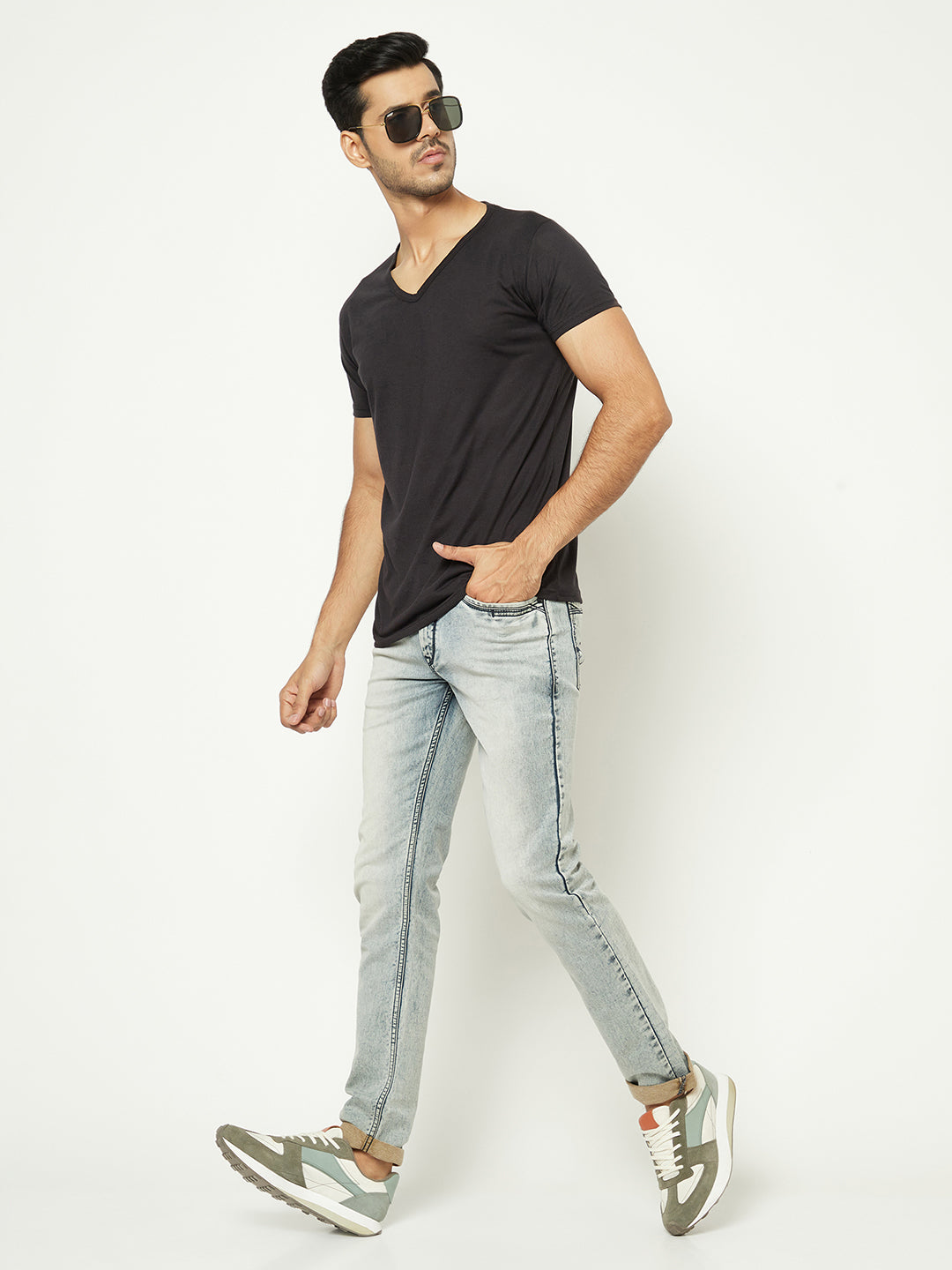 Classic Black Straight Leg Denim Jeans-Men Jeans-Crimsoune Club
