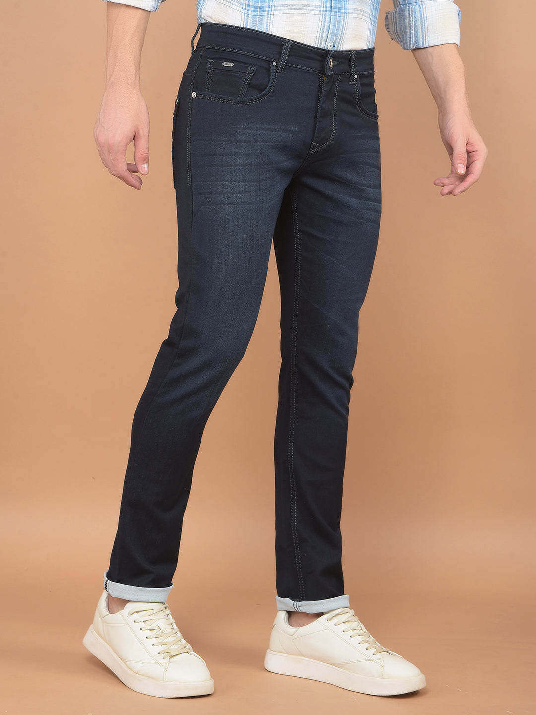 Heavy-Wash Blue Denims-Men Jeans-Crimsoune Club