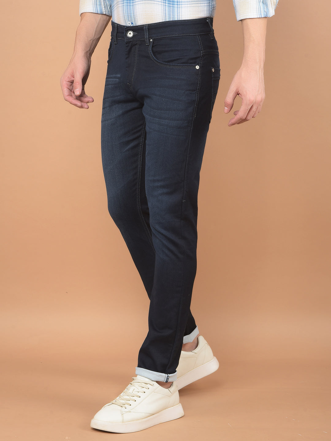 Heavy-Wash Blue Denims-Men Jeans-Crimsoune Club