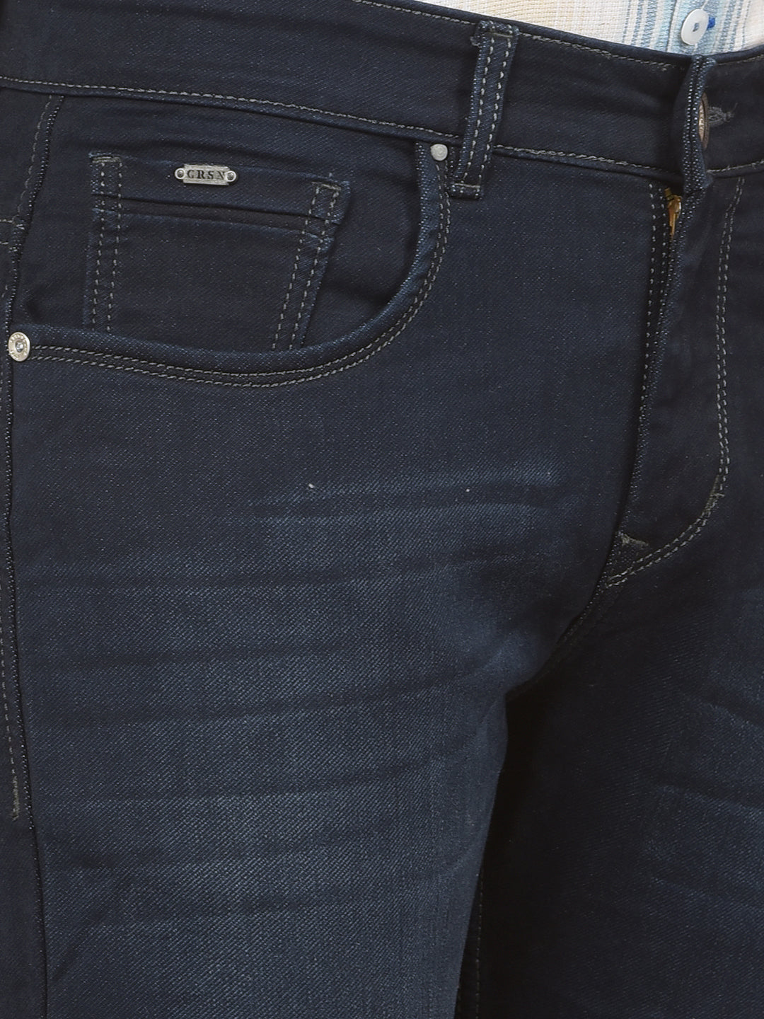 Heavy-Wash Blue Denims-Men Jeans-Crimsoune Club