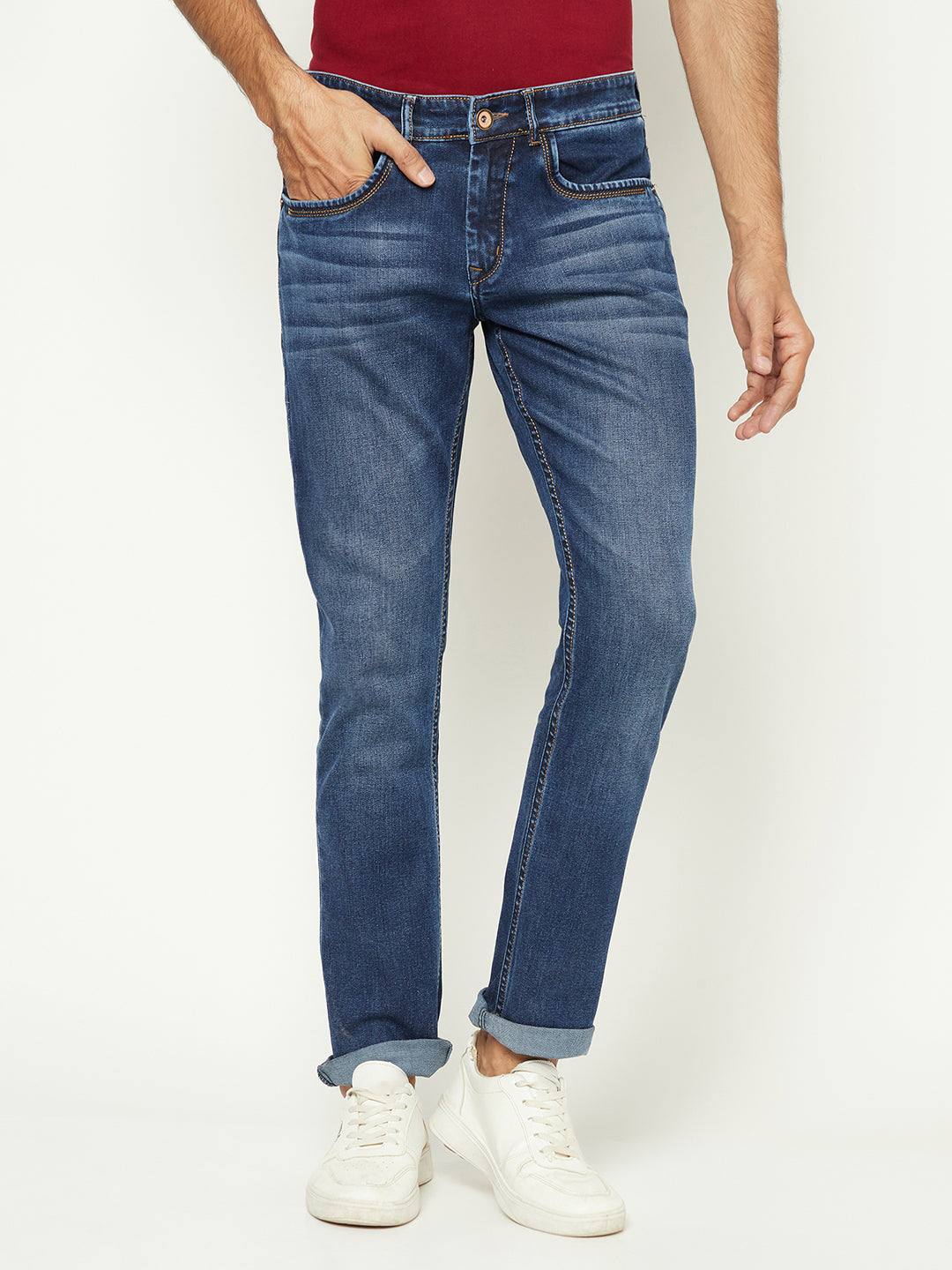 Versatile Blue Denim Jeans-Men Jeans-Crimsoune Club