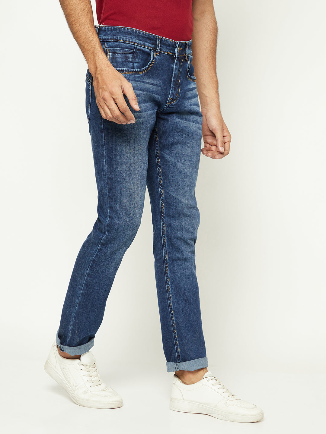 Versatile Blue Denim Jeans-Men Jeans-Crimsoune Club