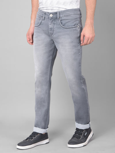 Grey Light Fade Jeans-Men Jeans-Crimsoune Club