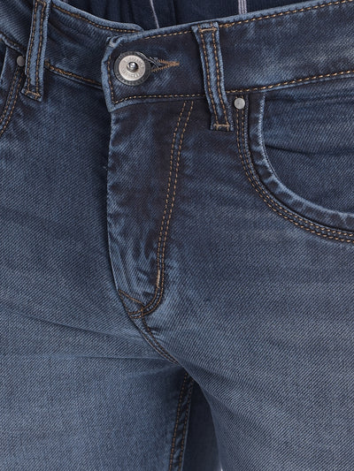Blue Straight Jeans-Men Jeans-Crimsoune Club