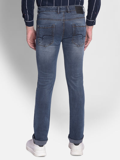 Blue Straight Jeans-Men Jeans-Crimsoune Club