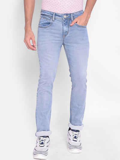 Blue Straight Jeans-Men Jeans-Crimsoune Club