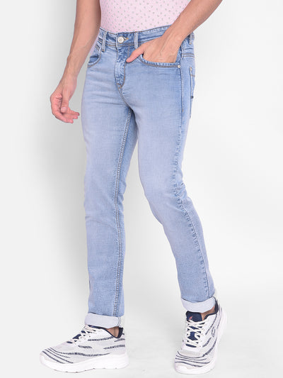 Blue Straight Jeans-Men Jeans-Crimsoune Club