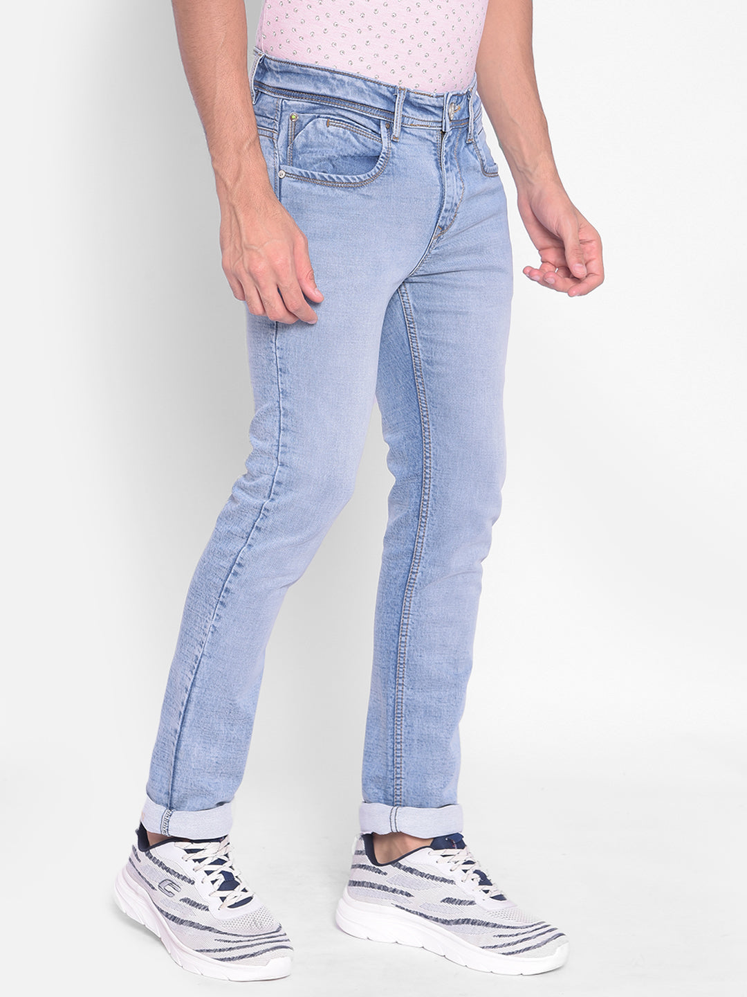 Blue Straight Jeans-Men Jeans-Crimsoune Club