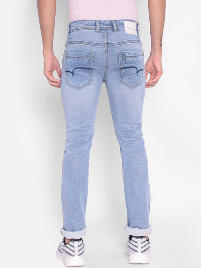 Blue Straight Jeans-Men Jeans-Crimsoune Club