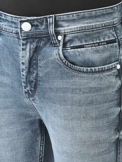 Blue Light Fade Skinny Jeans-Men Jeans-Crimsoune Club