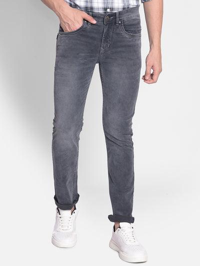 Grey Straight Jeans-Men Jeans-Crimsoune Club