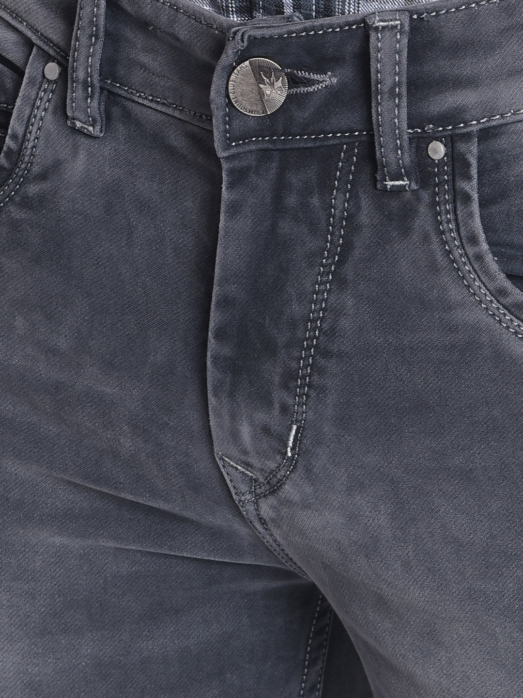 Grey Straight Jeans-Men Jeans-Crimsoune Club