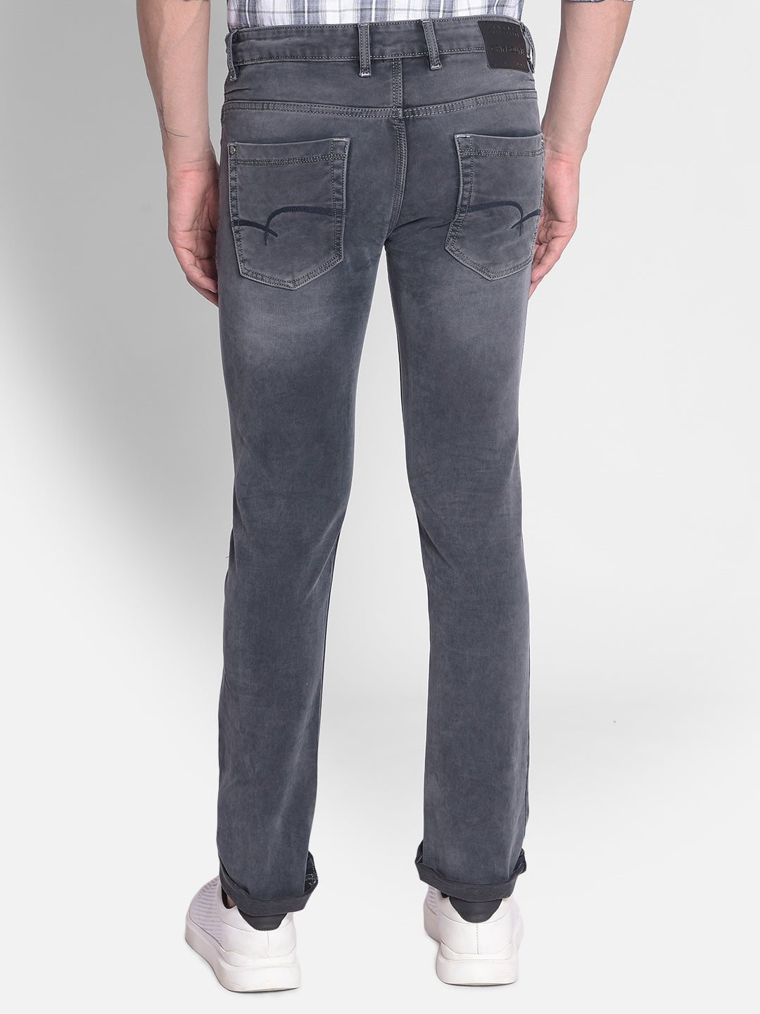 Grey Straight Jeans-Men Jeans-Crimsoune Club