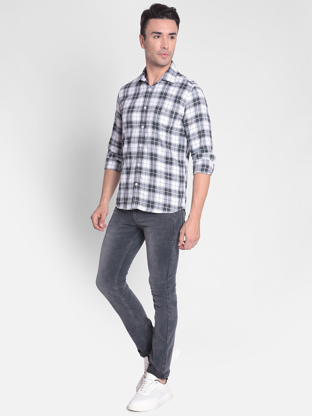 Grey Straight Jeans-Men Jeans-Crimsoune Club