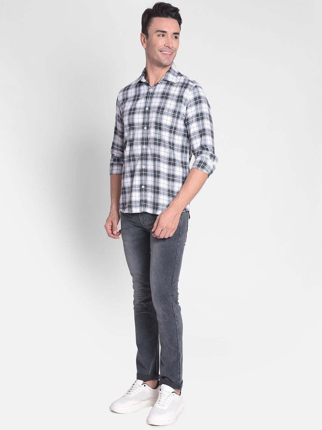 Grey Straight Jeans-Men Jeans-Crimsoune Club