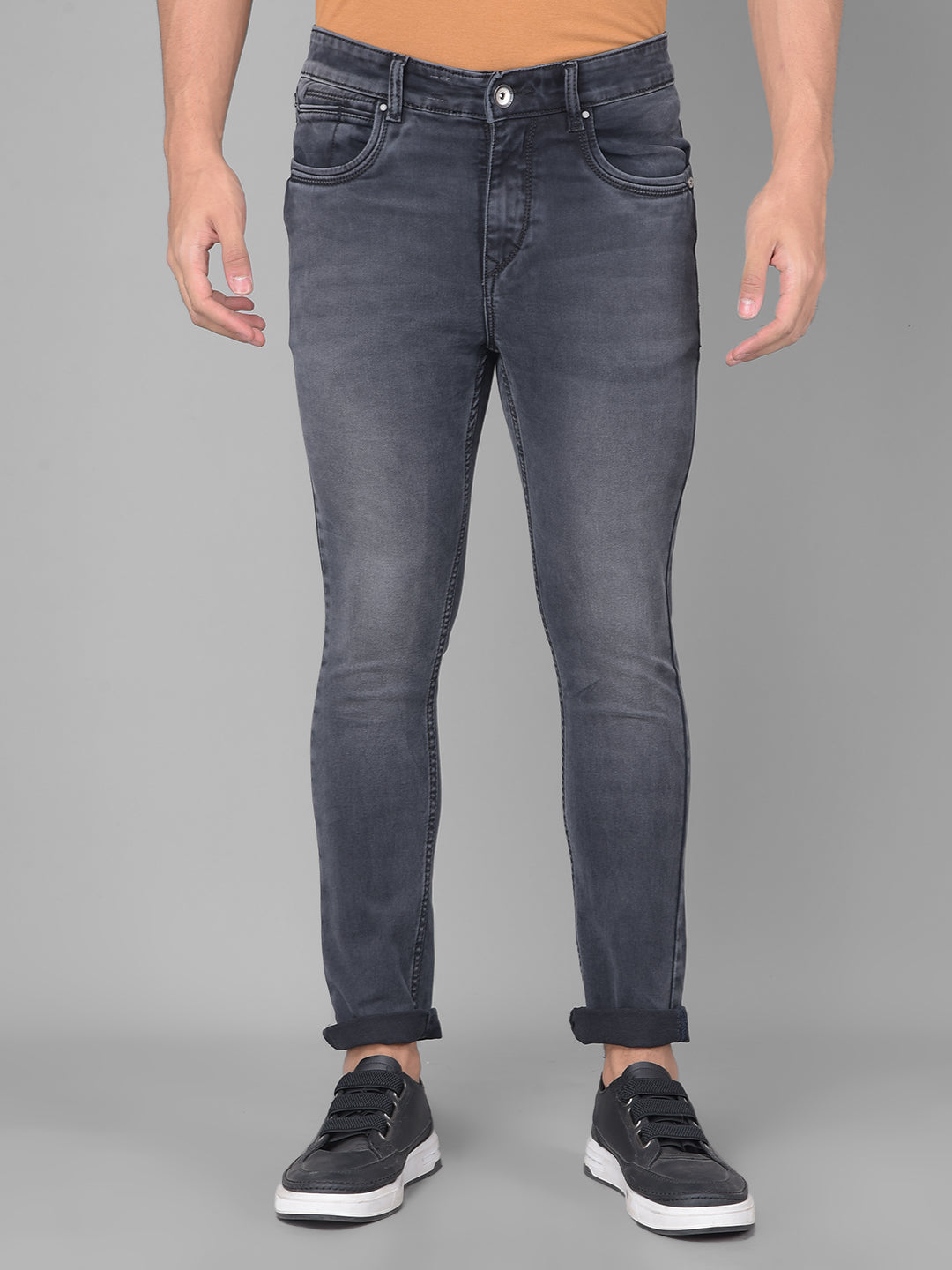 Grey Skinny Jeans-Men Jeans-Crimsoune Club