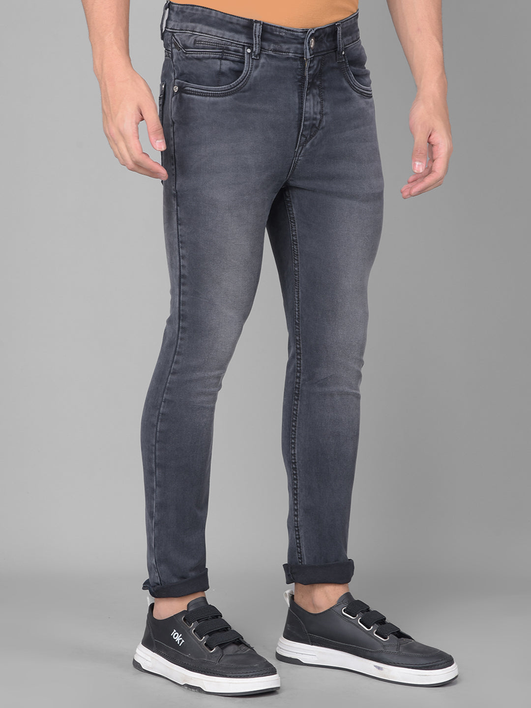 Grey Skinny Jeans-Men Jeans-Crimsoune Club