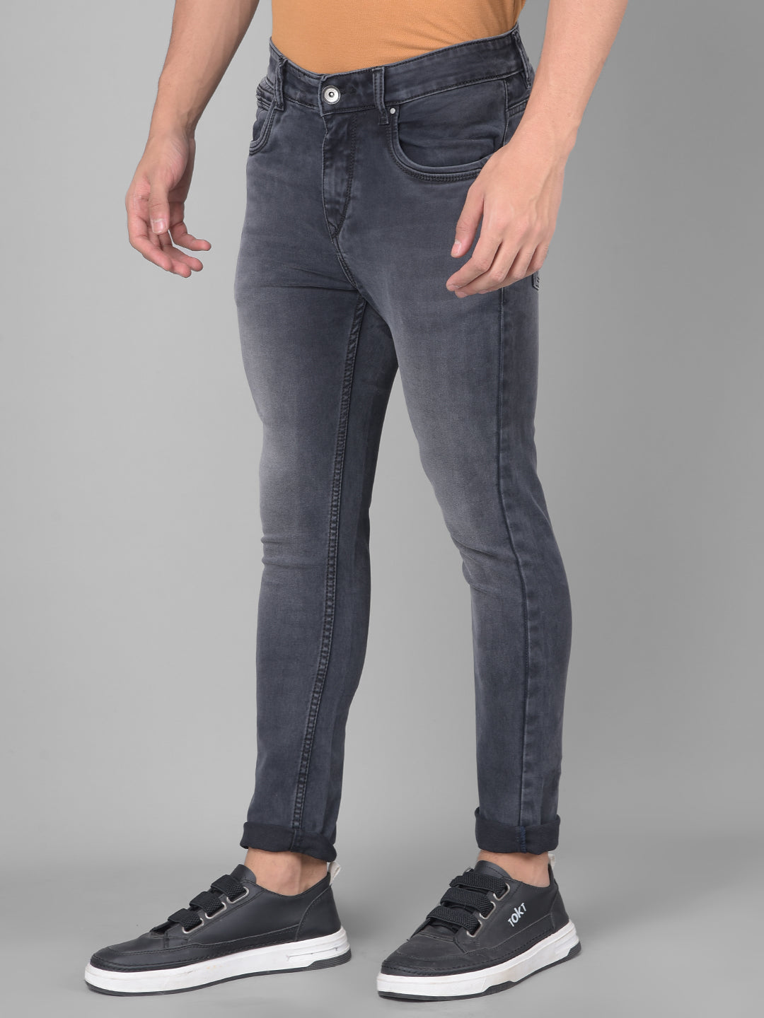 Grey Skinny Jeans-Men Jeans-Crimsoune Club