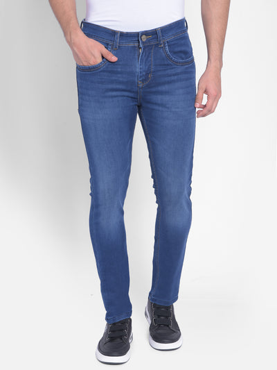 Blue Skinny Jeans-Men Jeans-Crimsoune Club