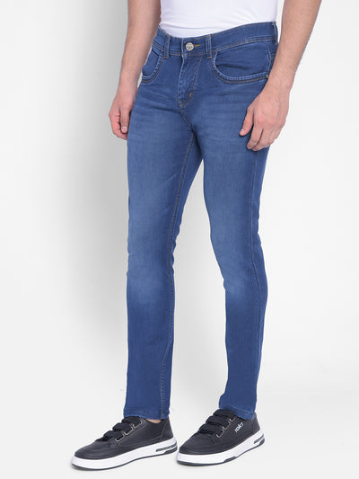 Blue Skinny Jeans-Men Jeans-Crimsoune Club