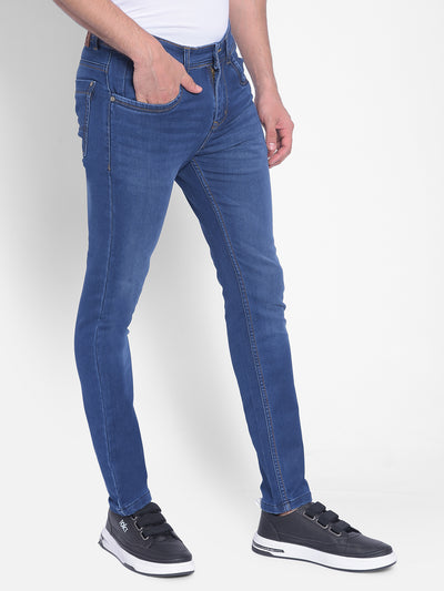 Blue Skinny Jeans-Men Jeans-Crimsoune Club