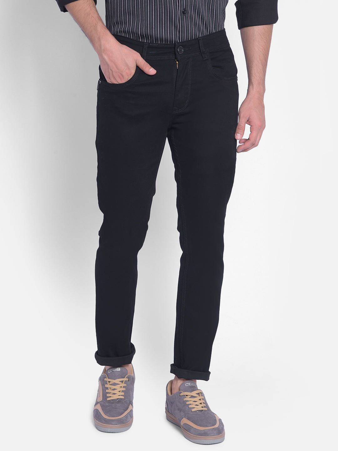 Black Slim Jeans-Men Jeans-Crimsoune Club