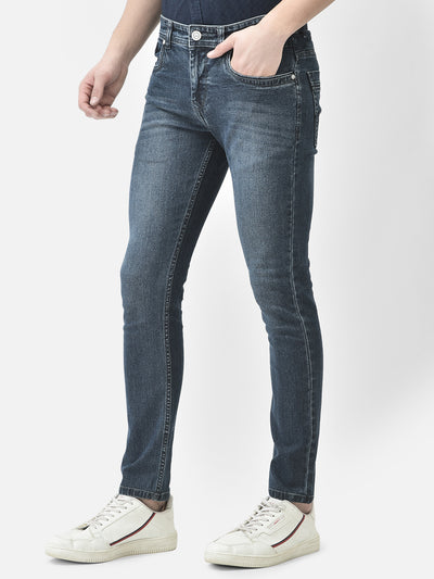 Navy Blue Jeans-Men Jeans-Crimsoune Club