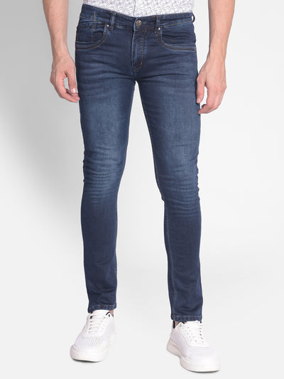 Navy Blue Jeans-Men Jeans-Crimsoune Club