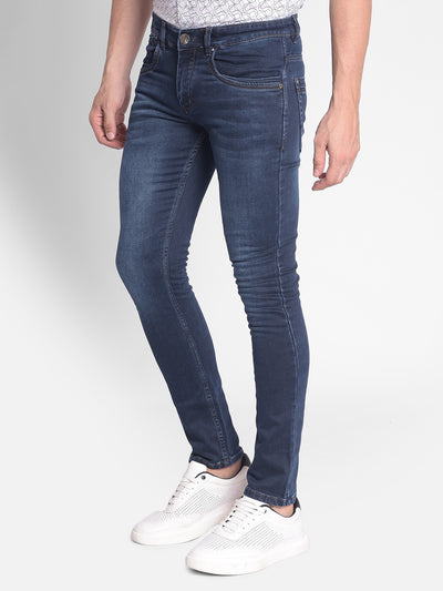 Navy Blue Jeans-Men Jeans-Crimsoune Club