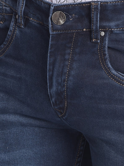 Navy Blue Jeans-Men Jeans-Crimsoune Club