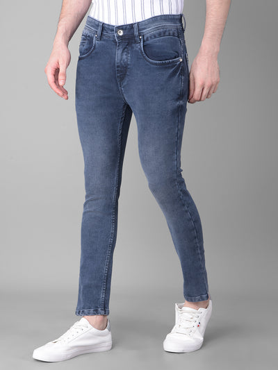 Navy Blue Skinny Jeans-Men Jeans-Crimsoune Club