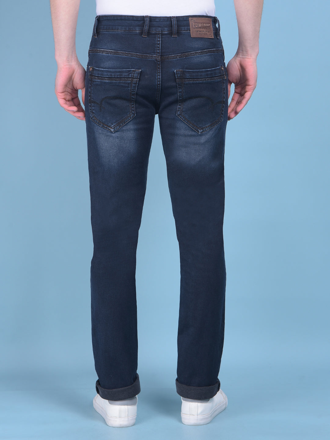 Blue Light Fade Jeans-Men Jeans-Crimsoune Club