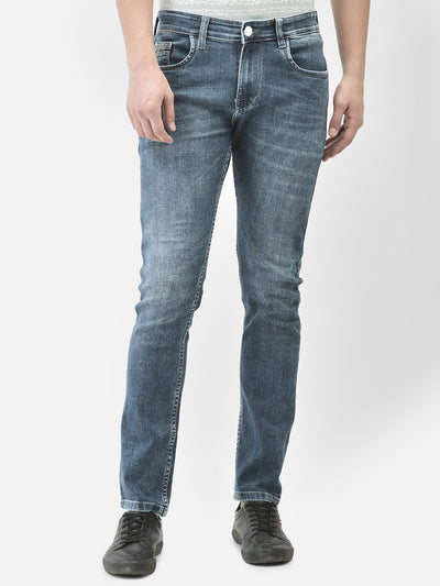 Blue Light Fade Jeans-Men Jeans-Crimsoune Club