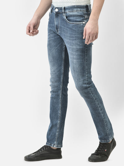 Blue Light Fade Jeans-Men Jeans-Crimsoune Club