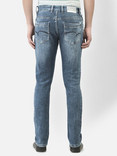 Blue Light Fade Jeans-Men Jeans-Crimsoune Club