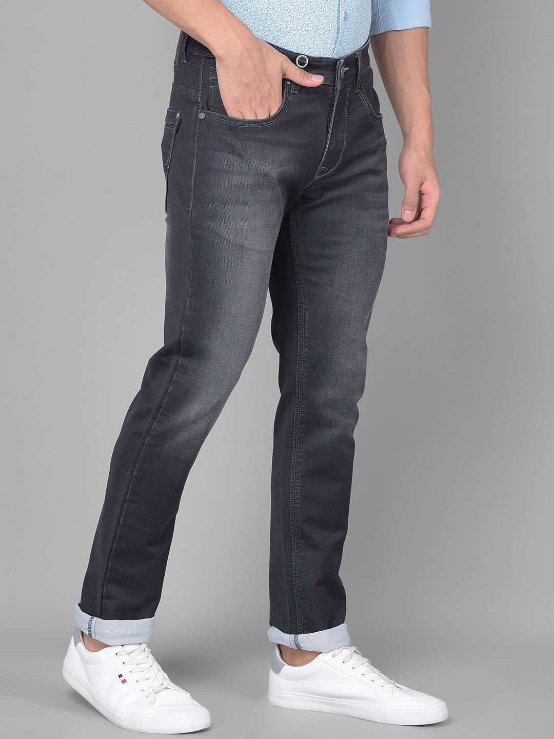 Black Light Fade Jeans-Men Jeans-Crimsoune Club