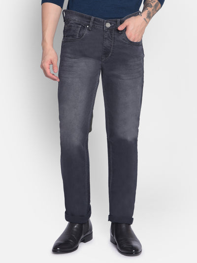 Grey Straight Jeans-Men Jeans-Crimsoune Club