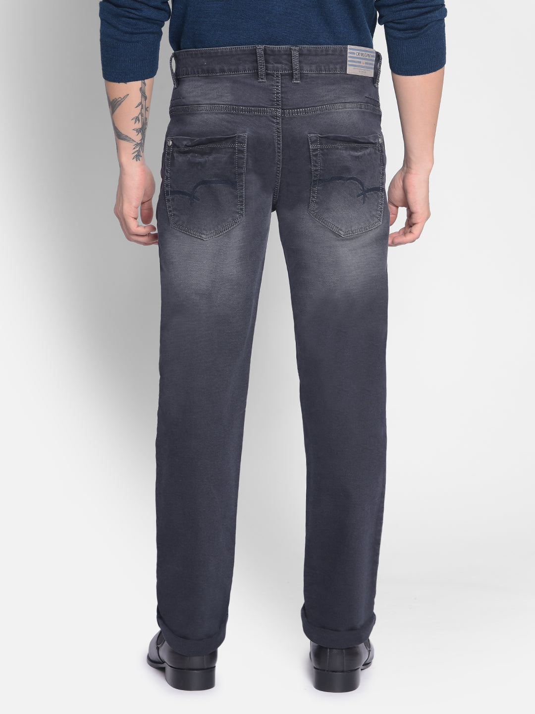 Grey Straight Jeans-Men Jeans-Crimsoune Club