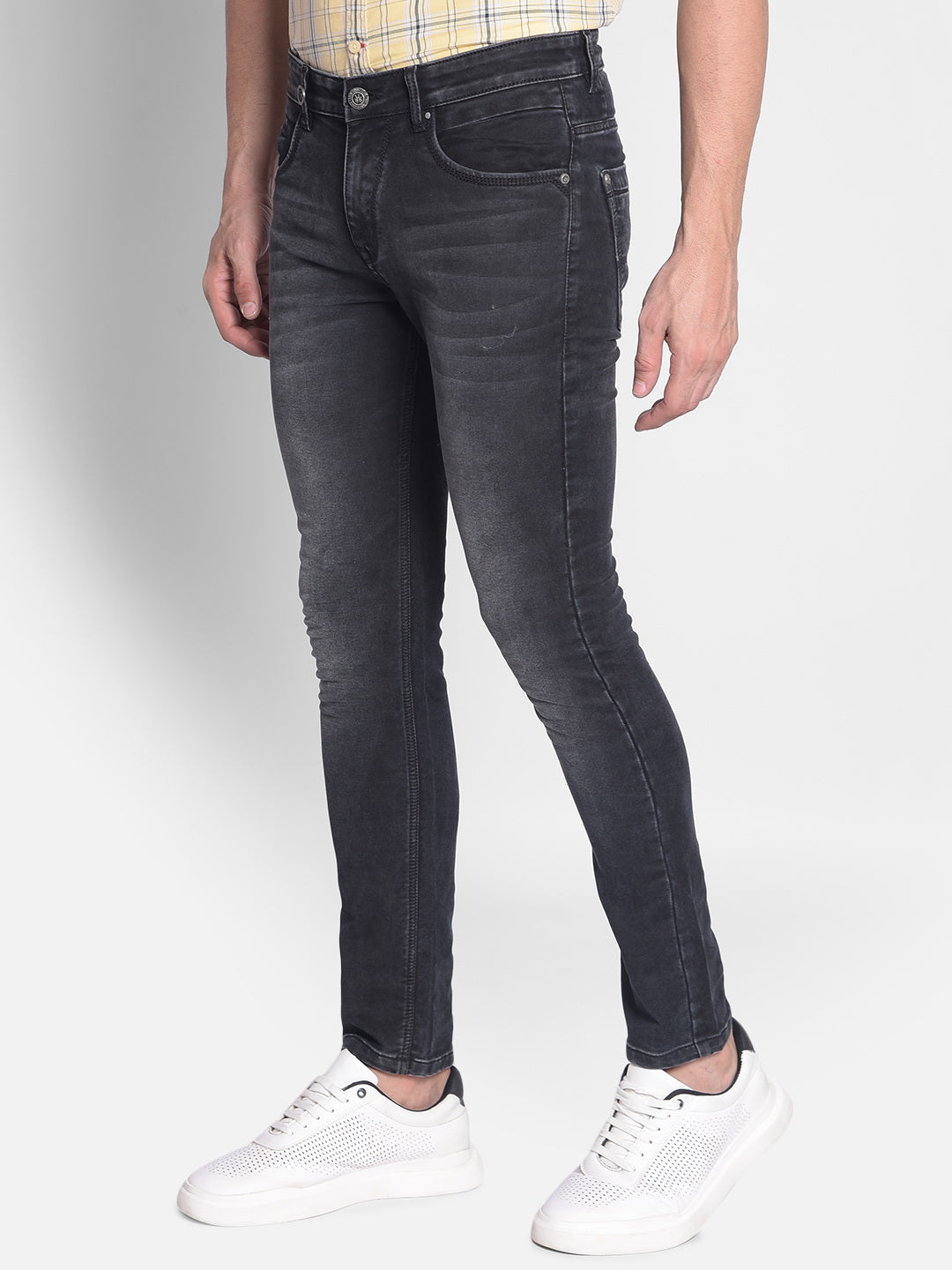 Grey Skinny Jeans-Men Jeans-Crimsoune Club