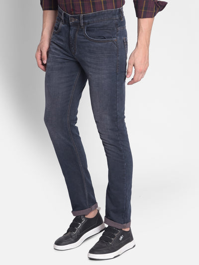 Navy Blue Jeans-Men Jeans-Crimsoune Club