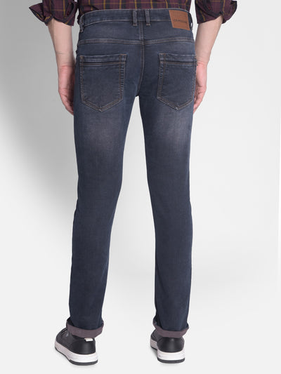 Navy Blue Jeans-Men Jeans-Crimsoune Club
